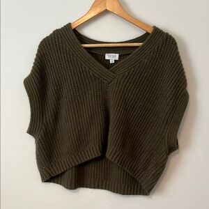 True Craft Green V-Neck Sweater Chunky Knit
